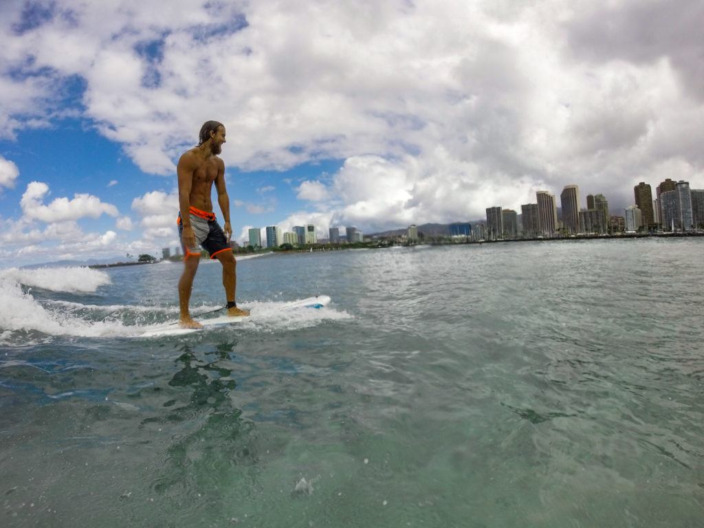 surfing in waikiki