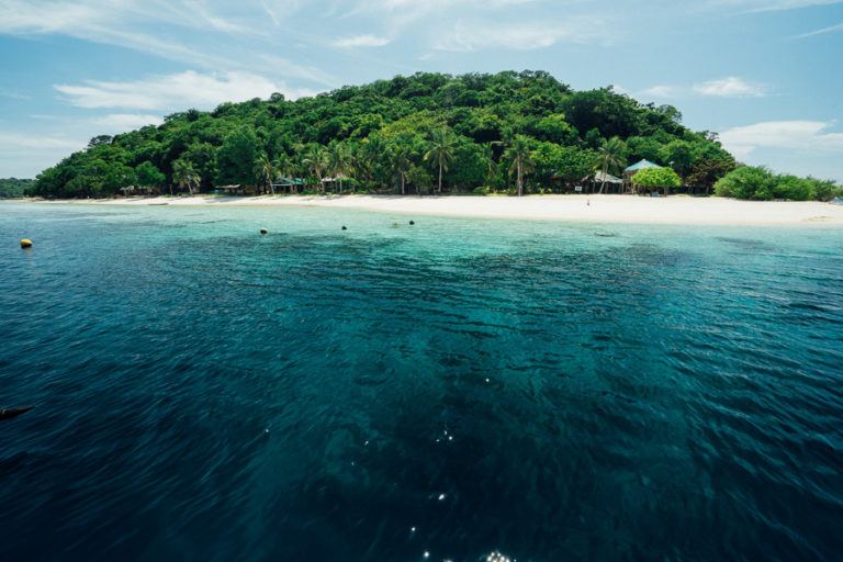 a small island in the middle of the ocean.