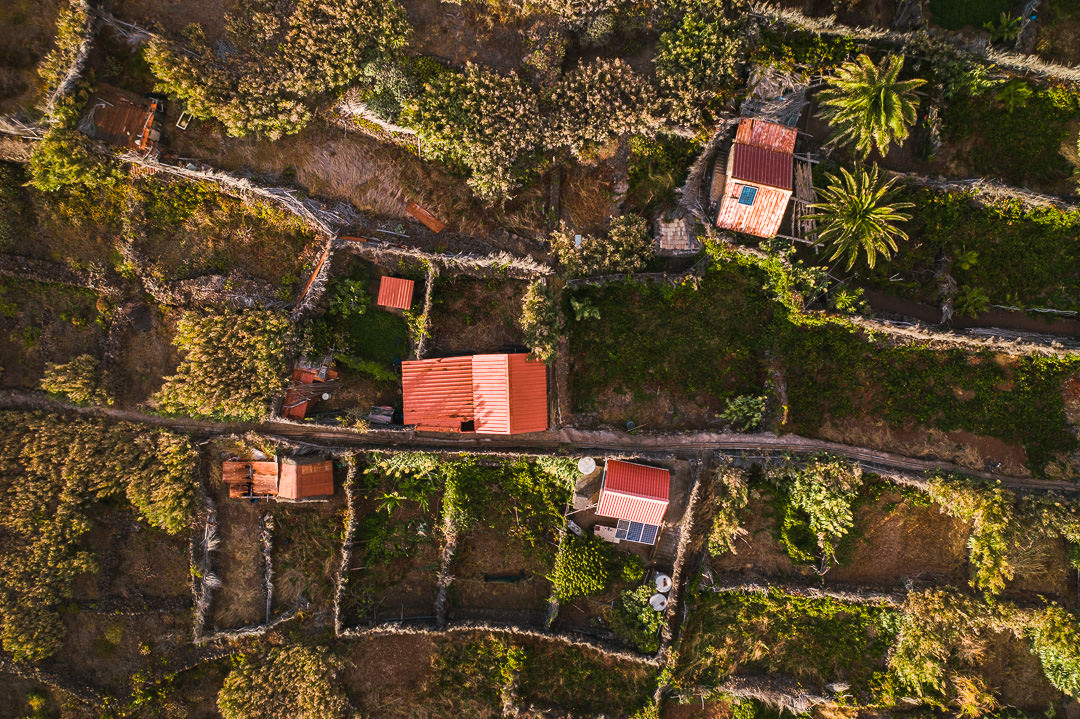 a bird's eye view of a small village.