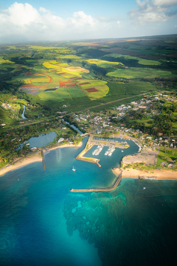an aerial view of a beach and a body of water.
